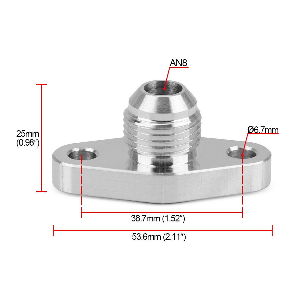 Brida de drenaje Universal para KKK K03 Garrett GT15 GT17 IHI RHF4 TD04 YC101625, retorno de aceite Turbo de 8AN, 38mm