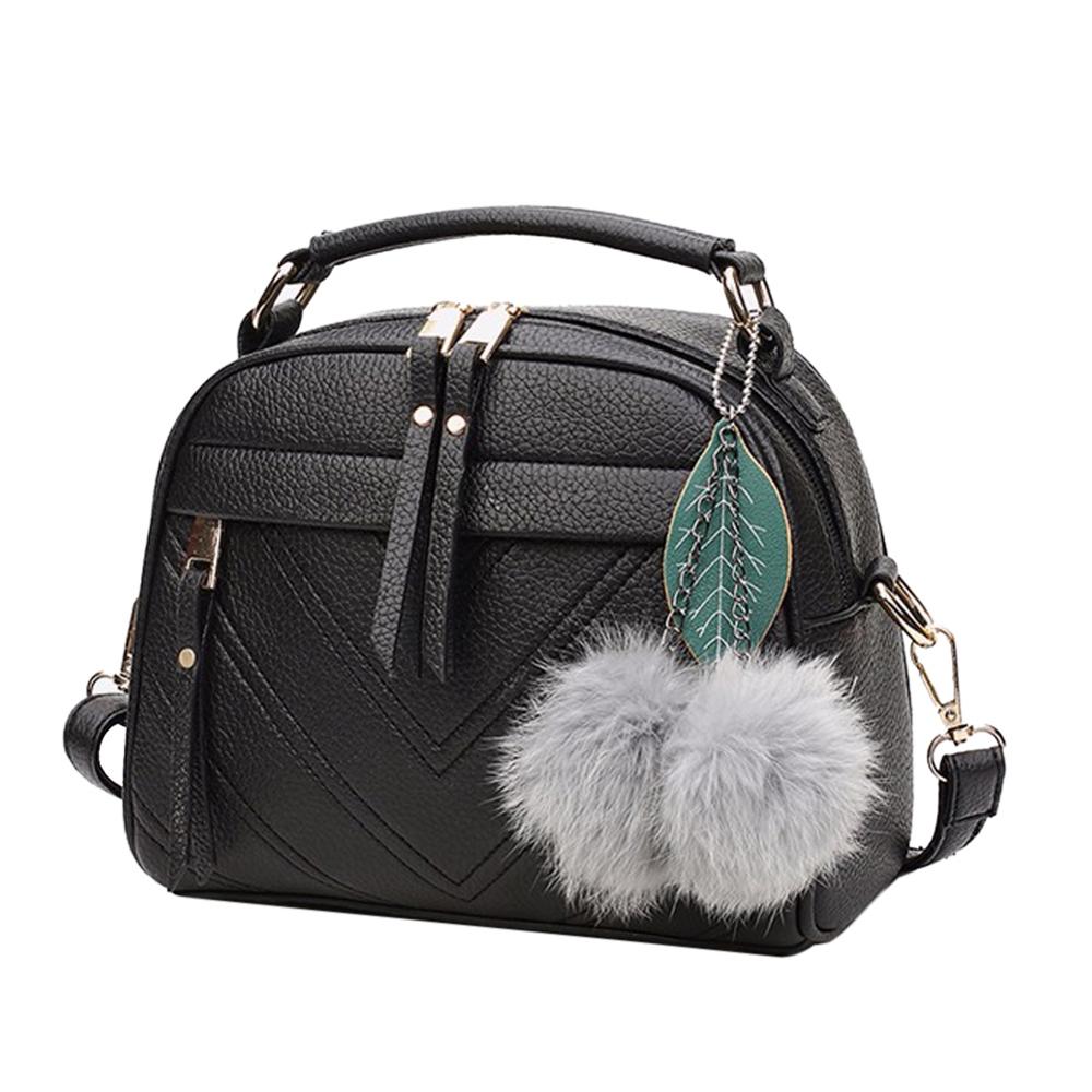Women's PU Leather Handbag - Soft Cushion Tote - Single Shoulder Strap - Zipper Closure: 844056