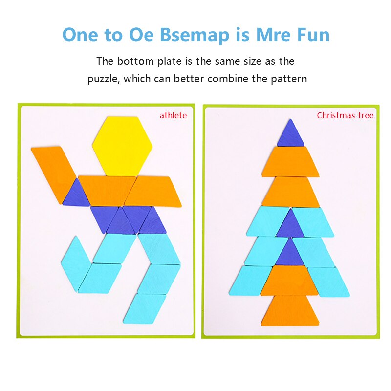 Tangram Intelligence Puzzle 3-4-5-6 ans enfants petite enfance éducation enfants créatifs jouets éducatifs Woode: Default Title