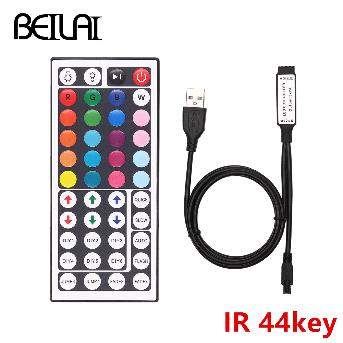 Mando a distancia DC 5V USB controlador RGB LED Mini 3 Llaves regulador/24 teclas IR/17 teclas RF Control remoto inalámbrico USB RGB tira de luz LED