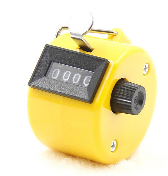 Clicker 4 sifret tellere plast skall hånd finger vise manuell forteller opptelling clicker tidtaker fotball golf forteller