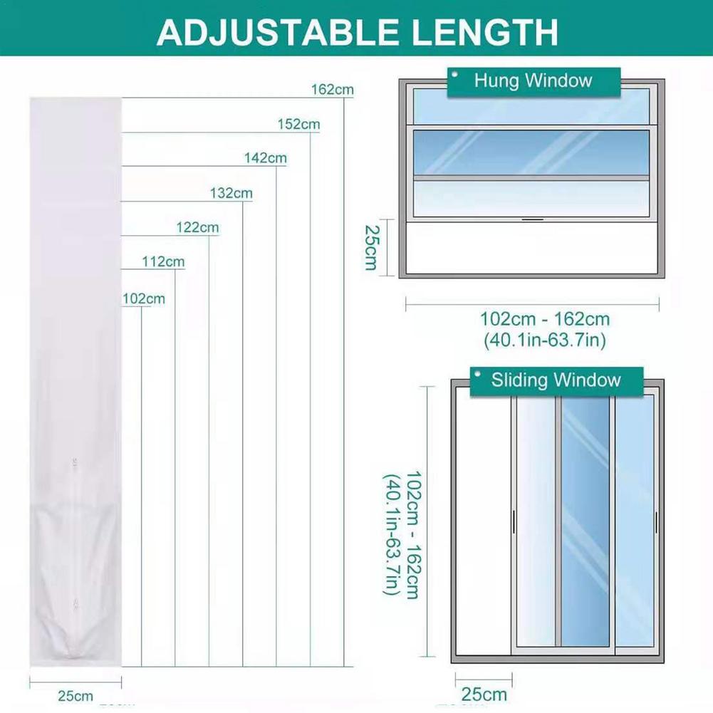Air Conditioner Hung Window Seal Portable AC Unit Window Vent Kit Airs Stop Conditioner Outlet Window Sealing Kit Air Lock: white