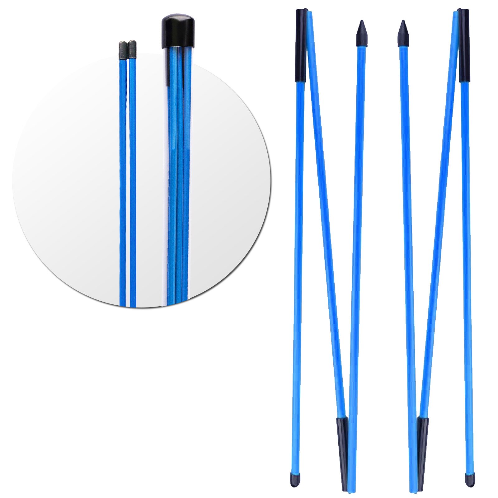 48inch 2Pcs Collapsible Golf Alignment Sticks Set Practice Set up Stick Swing Trainer Rods Putting Training Tool: Blue 2Pcs