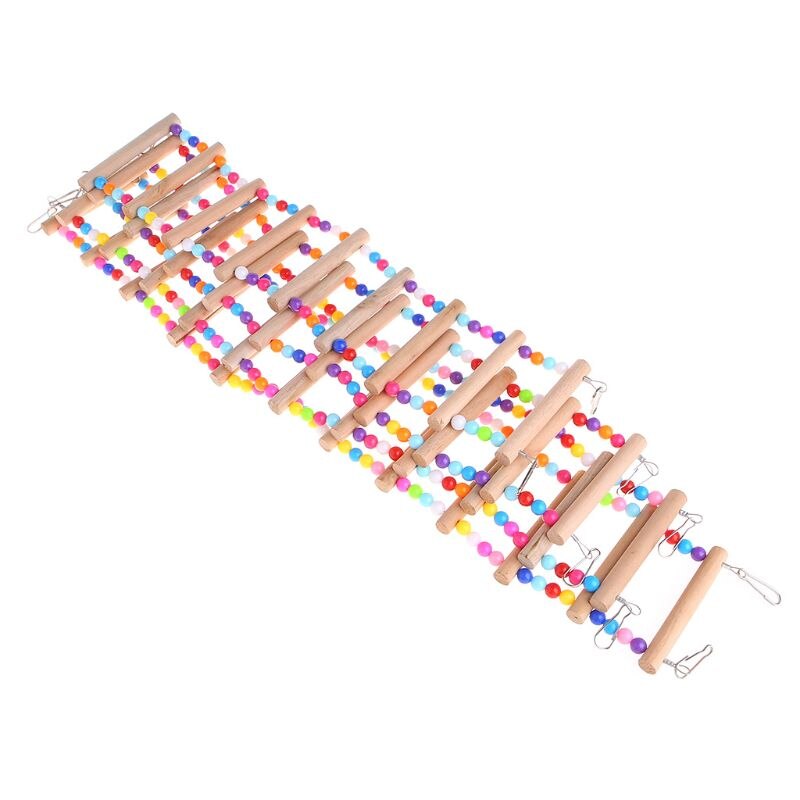 Pássaro brinquedos escadas de madeira balanço scratcher poleiro escalada escadas hamsters gaiola pássaro papagaio escada subir poleiro suporte brinquedos