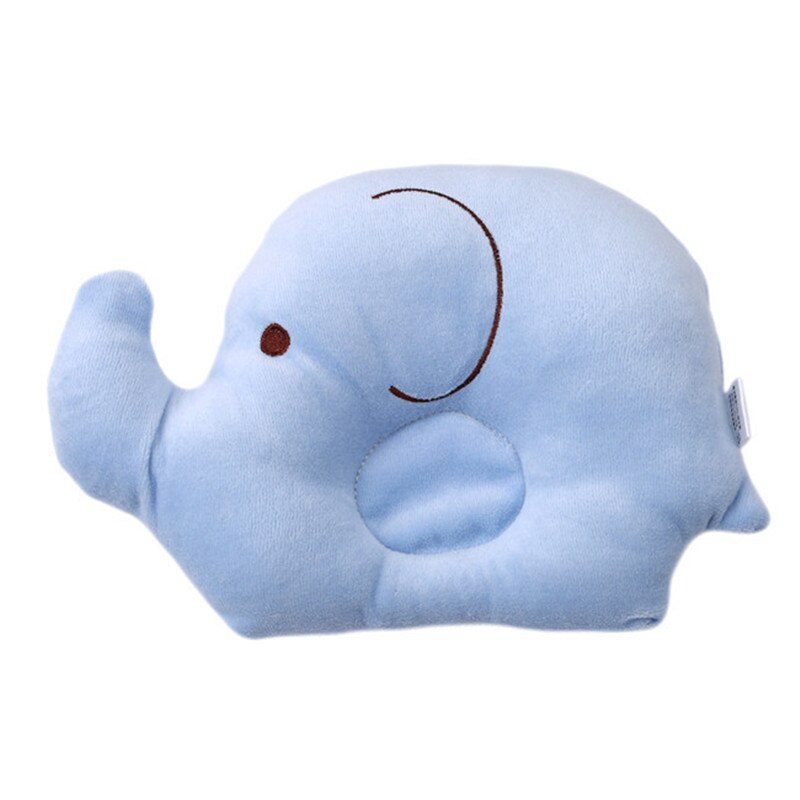 Baby Girl Boy Pillow Infant Newborn Sleep Support Concave Cartoon Pillow Elephant Shaping Cushion Prevent Flat Head: Blue