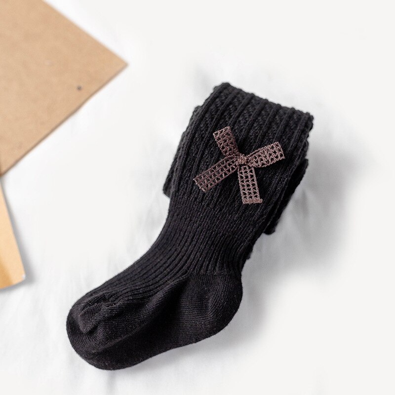 ER Hallo Genießen Sie Neue Herbst freundlicher Mädchen Gamaschen Gestrickte Leggings Hosen freundlicher Süße ach de engel Strumpf Feste Beiläufige Kleidung: Schwarz / 4