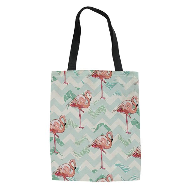 Haoyun dames linnen tassen cartoon flamingo prints patroon boodschappentas meisjes handtas katoenen dame coole canvas boodschappentassen: Cdwx 1944 z 22