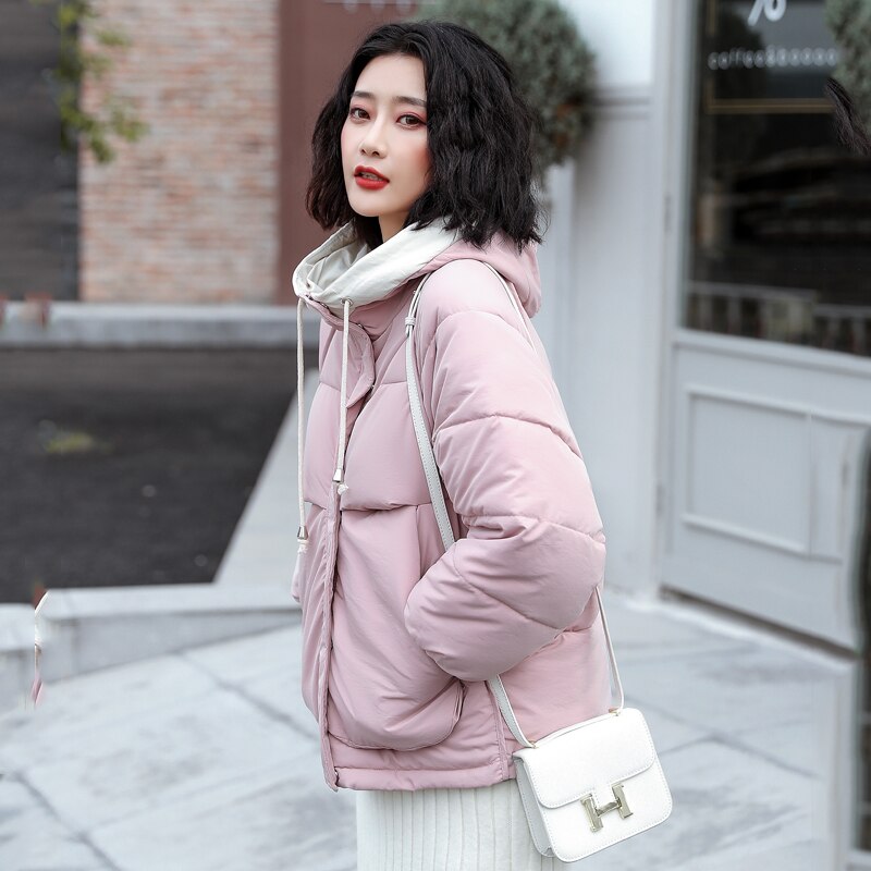 Chaqueta de Invierno para Mujer de con capucha cálida gruesa acolchada prendas de vestir femeninas abrigo corto Parka para Mujer Invierno