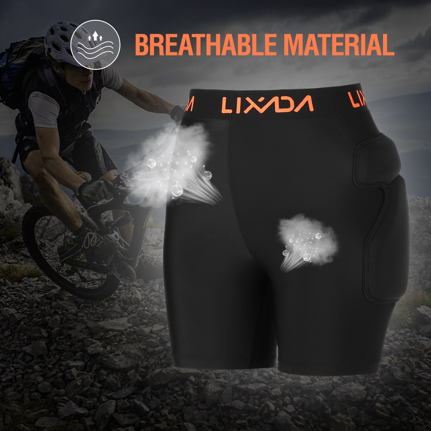 Lixada Protective Padded Shorts Hip Butt Tailbone Protection Pad Shorts for Skating Skiing Snowboarding