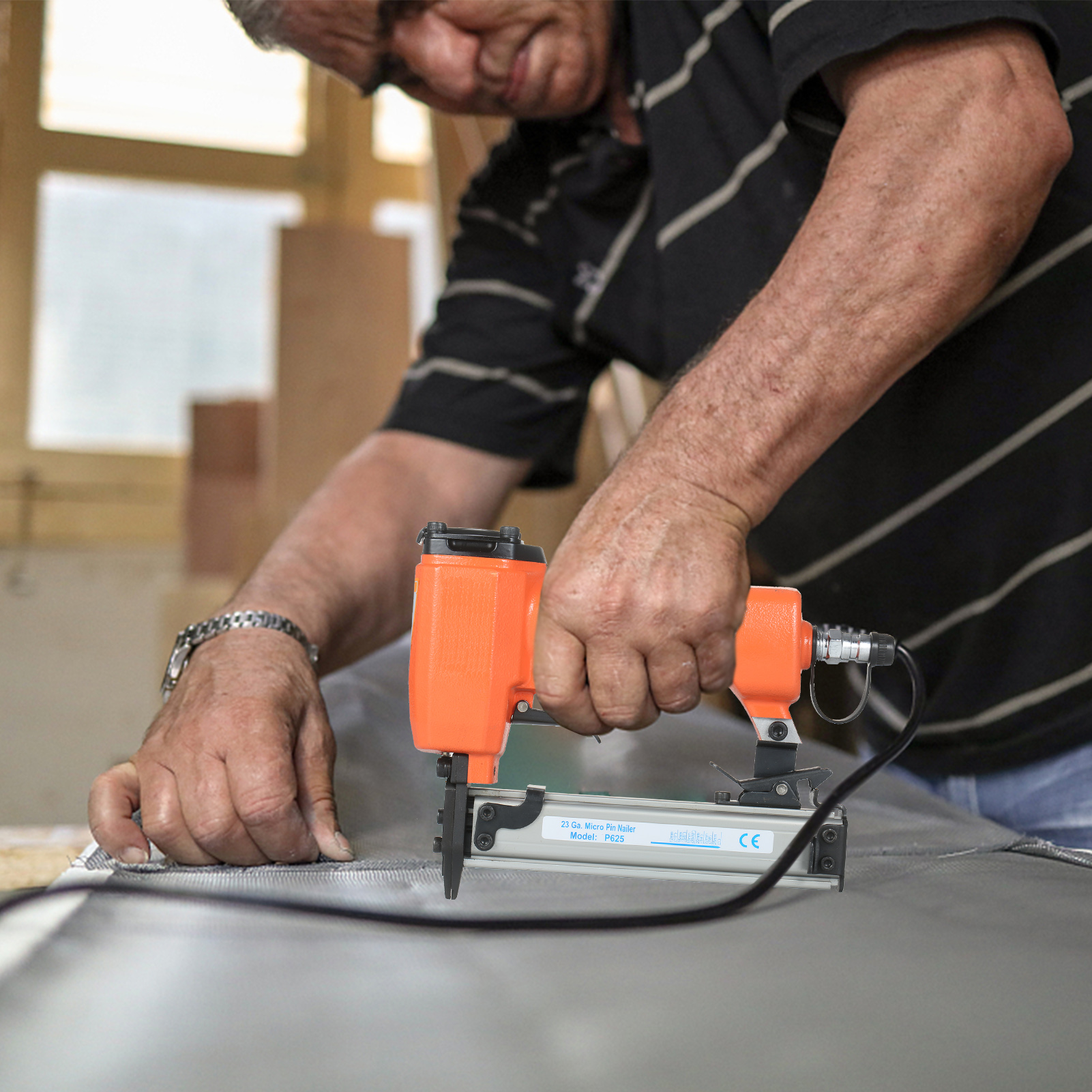 23 Gauge Micro Pin Nailer 1/2 Inch to 1 Inch Air Nailer Pneumatic Finishing Stapler Air Power Nil Gun for Woodworking Furniture