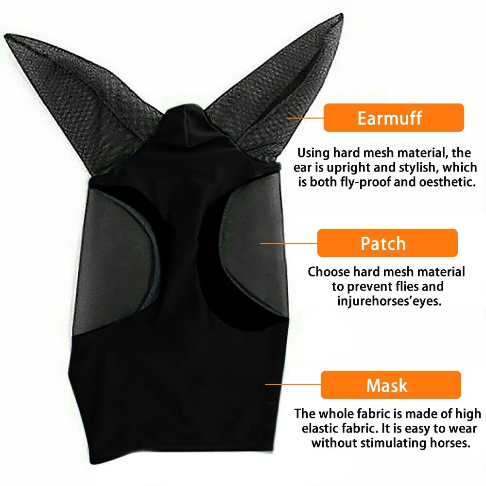 2 Stuks Zomer Anti-Muggen Horse Cover Anti-Muggen Paard Care Producten Paard Oog Oor Beschermhoes Paard kap Dierbenodigdheden