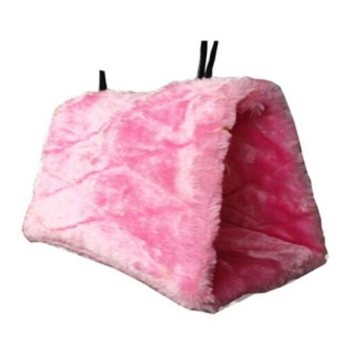 Jednokolorowe pluszowe ptaki wiszące jaskinia miękkie zimowe ciepłe klatka dla papugi hamak dla zwierzęcia domowego szczęśliwy szałjak zabawki ogrodowe materiały dekoracyjne: Różowy