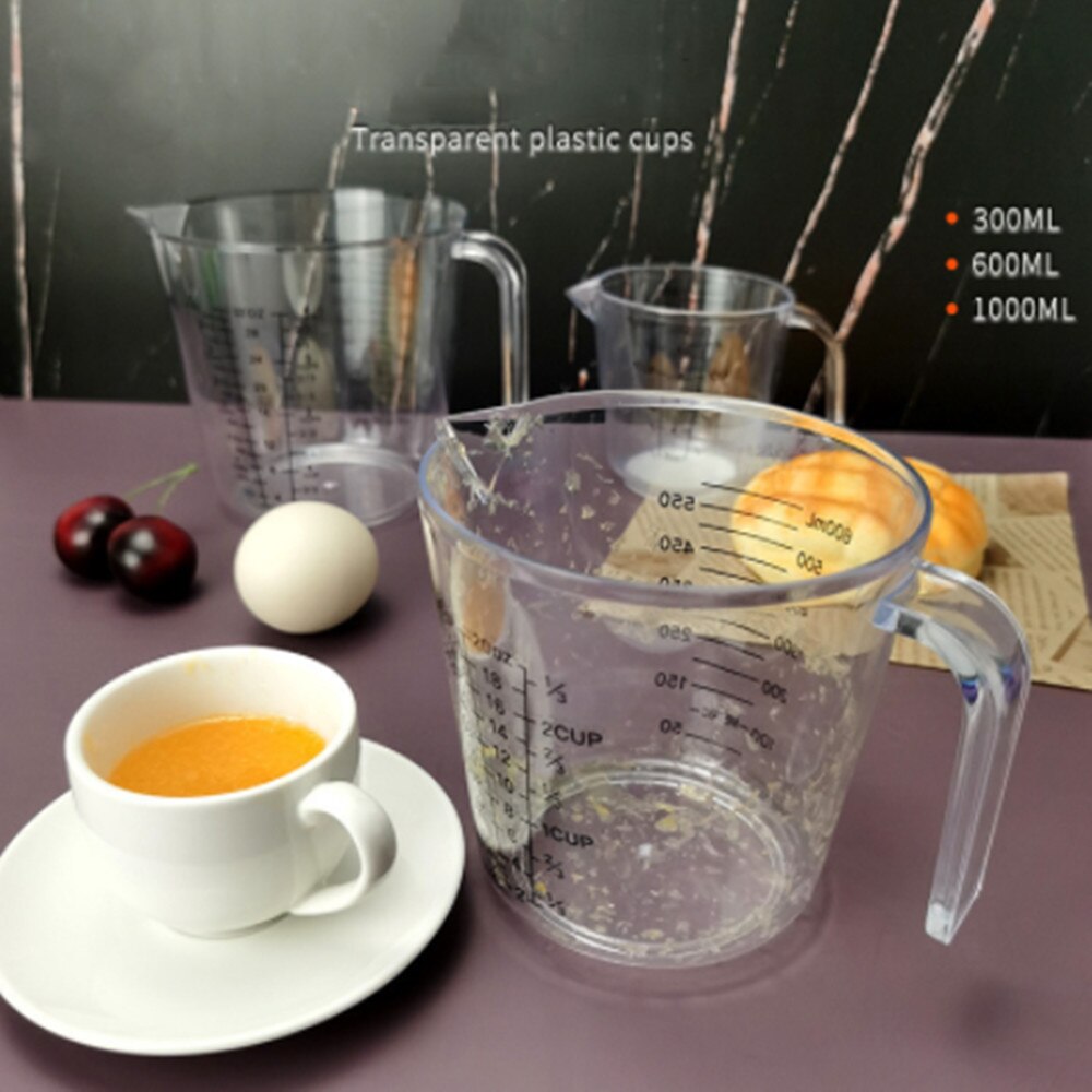 Plastic Measuring Cup with Scale for Baking Milk Tea Special Breakfast Milk Juice Measuring Cup Transparent Cup