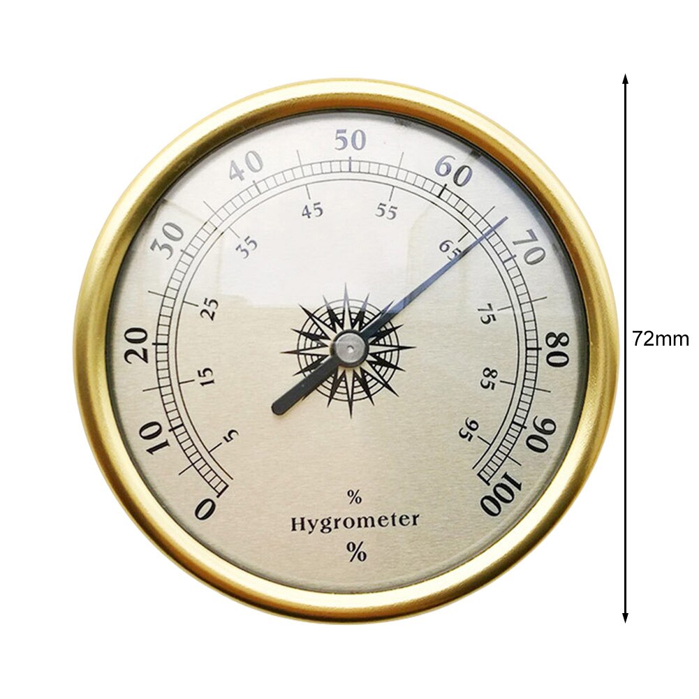 Mini Round Gold Hygrometer Mini Mechanical High Precision Humidity Temperature Meter Guage