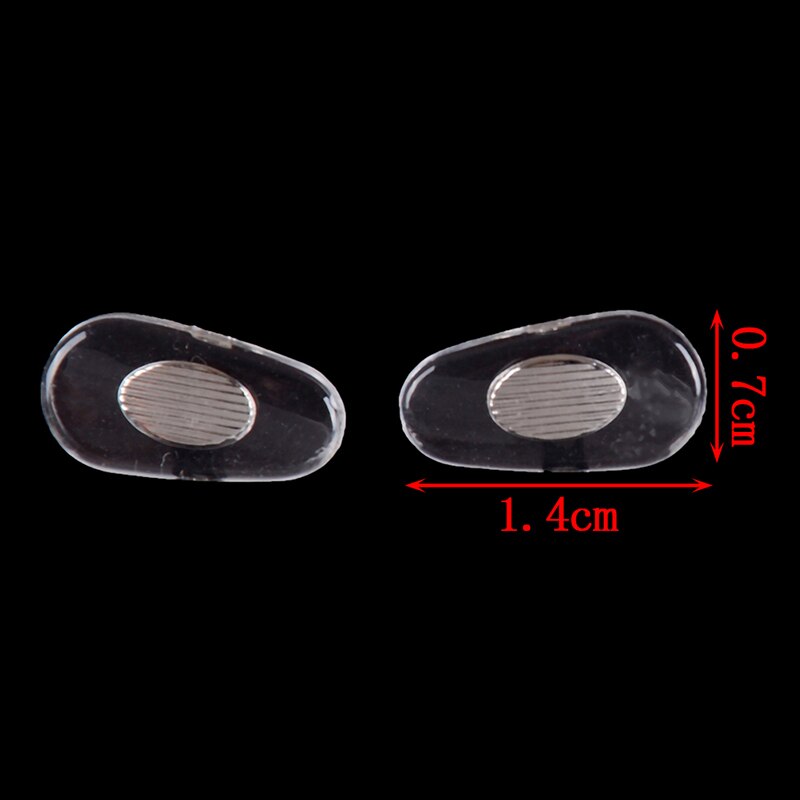 Almohadillas para la nariz de aluminio antideslizantes para gafas, almohadillas cómodas de goma y silicona, color dorado, plateado, PVC, 20 Uds. = 10 pares