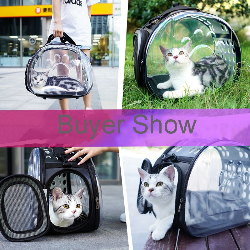 HEYPET portabebés para perros gato jaula plegable cajón plegable Bolso de Plástico bolsas de transporte mascotas suministros mochila transparente