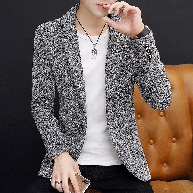 Men's Suit Coat 2021Spring Korean Bridegroom Wedding Dress Coat Male Slim Casual Blazer Masculino Costume Homme Mariage Luxe