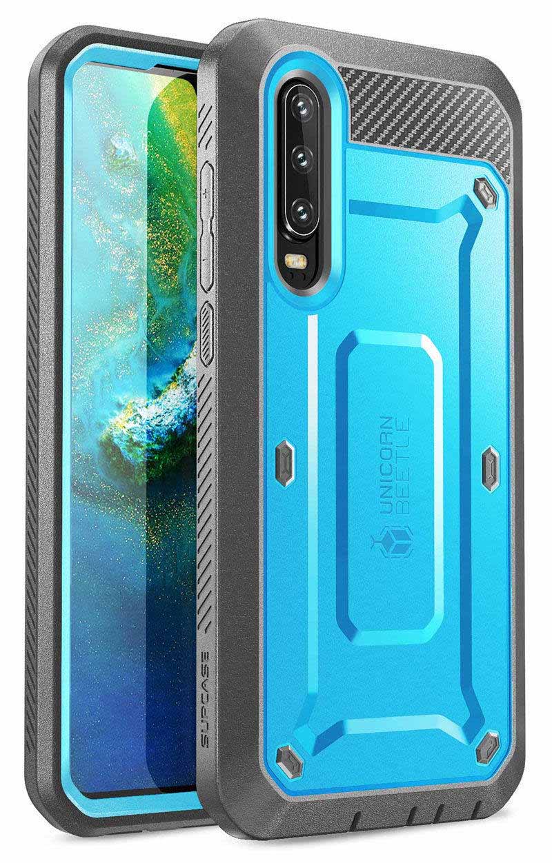 Supcase Voor Huawei P30 Case 6.1 Inch ) ub Pro Heavy Duty Full-Body Robuuste Cover Met Ingebouwde Screen Protector &amp; Holster: Blue