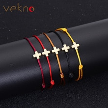 VEKNO Einfache überqueren rot Schnur Armbinde Einstellbar Flechten Glück Macrame Seil Armbänder Für Frauen Männer freundlicher Handgemachten Schmuck