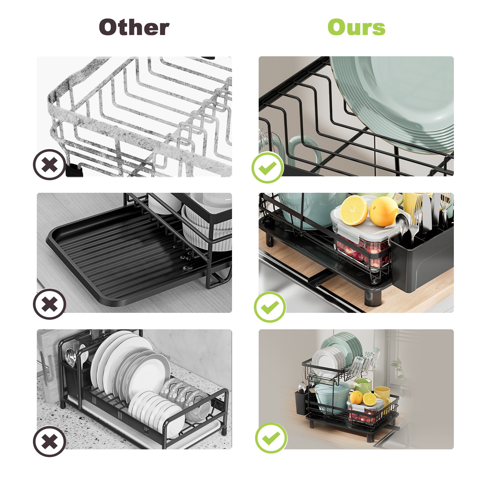1 st Afdruiprek, Keuken Schotel Droogrek, Keuken Schotel Organisator Rek, 2tier Servies opbergrek