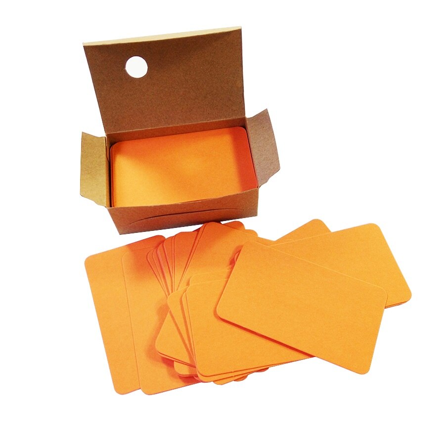 100 stk/parti kraftpapir kort blanke visitkort besked notat fest tak kort etiket bogmærker lærekort: Orange