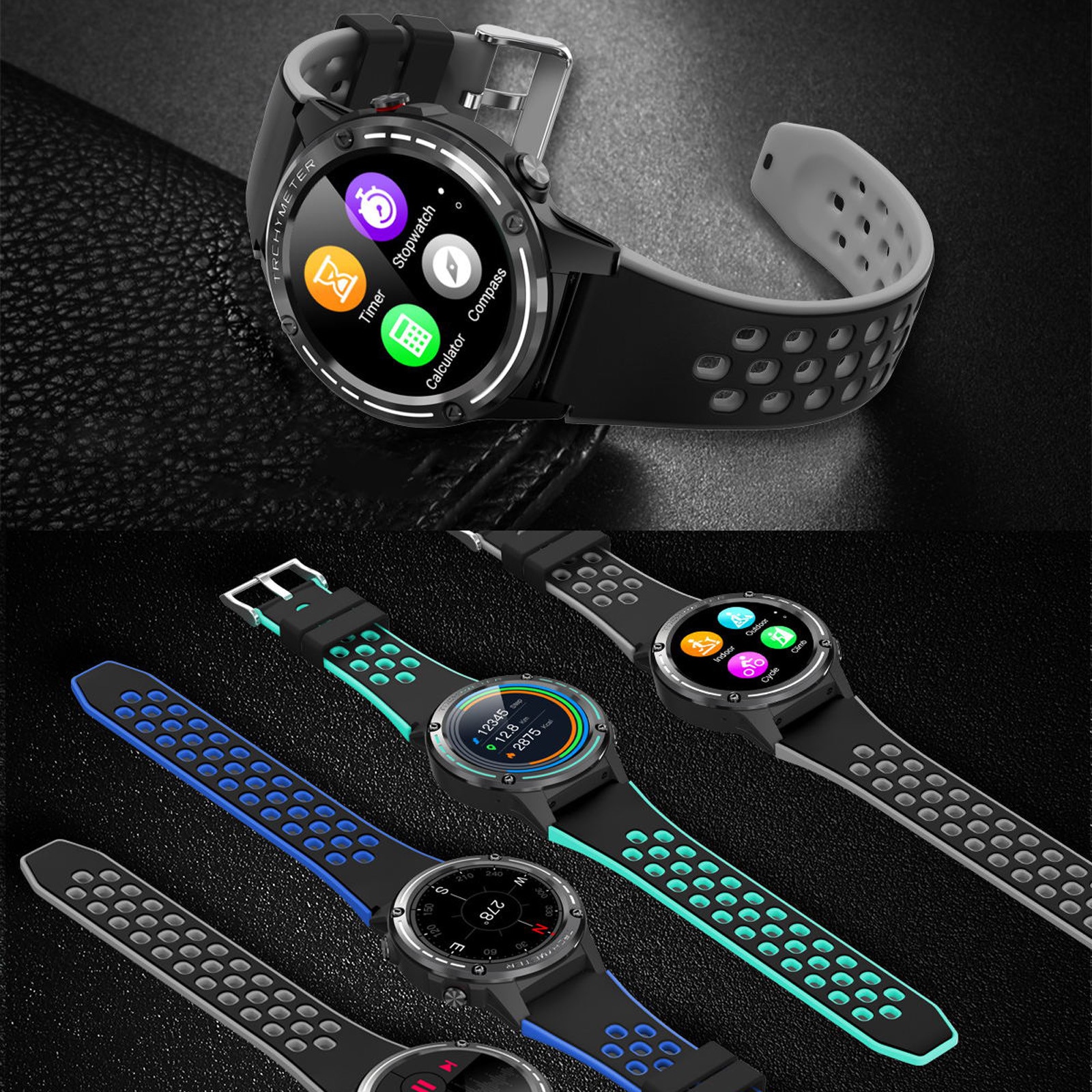 GPS M6 Männer 1,3 Zoll 360MAH Bluetooth Anruf Kompass Barometer Smartwatch draussen Sport Wasserdichte Uhren Мужские Часы