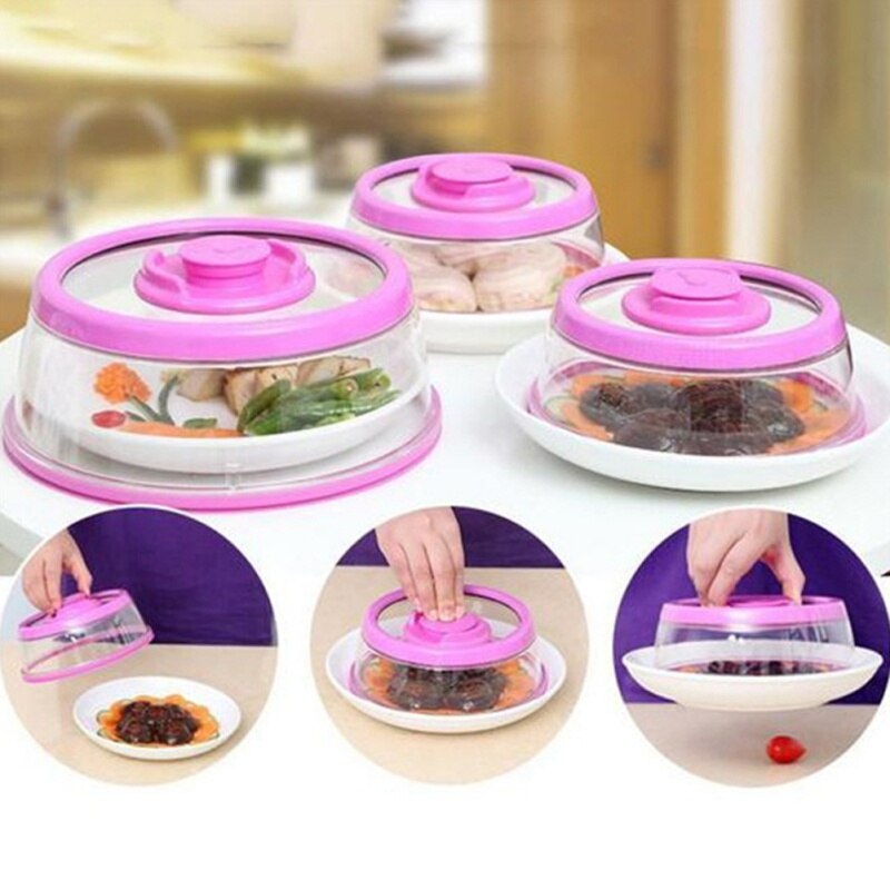 Food Fresh Keep Plate Food Sealer Kitchen Crisper Lid Instant Cover Vacuum Sealing Refrigerator