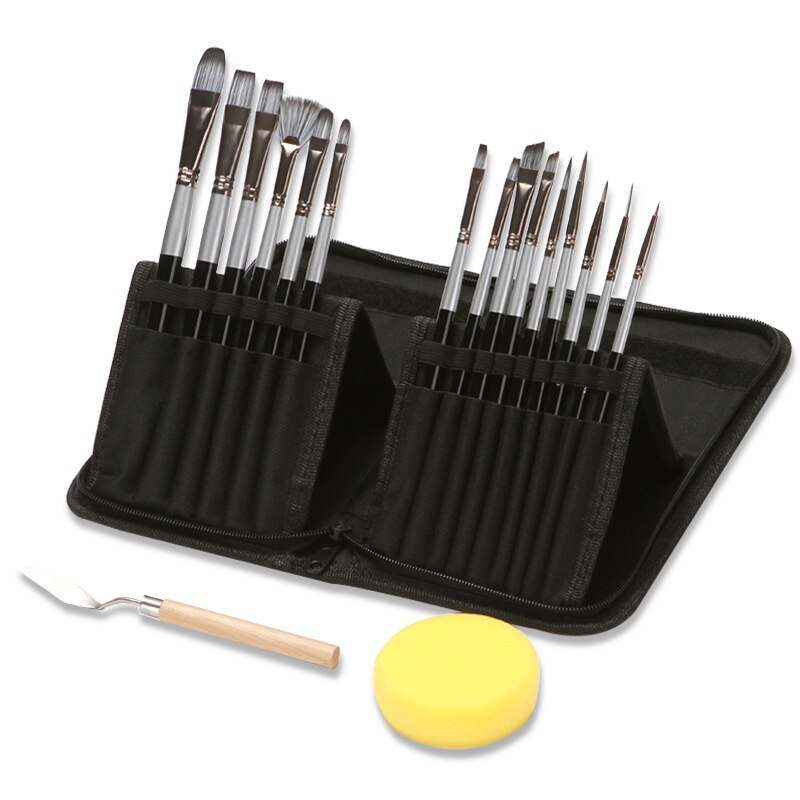 20-teiliges Pinselset Aus Nylon - Vielseitige Bürsten Für Acryl, Öl Und Aquarell