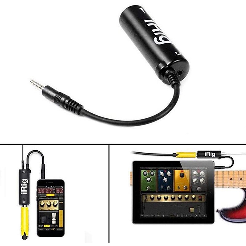 Irig 6 stk guitarlink o interface kabel rig adapter konverteringssystem til telefon / til ipad