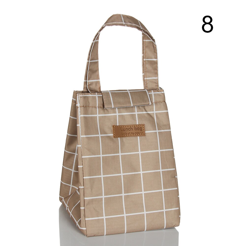 Bolsa de almuerzo impermeable para comida, bolsa térmica aislante de para desayuno, de mano, portátil, para Picnic, , 1 ud.: 8