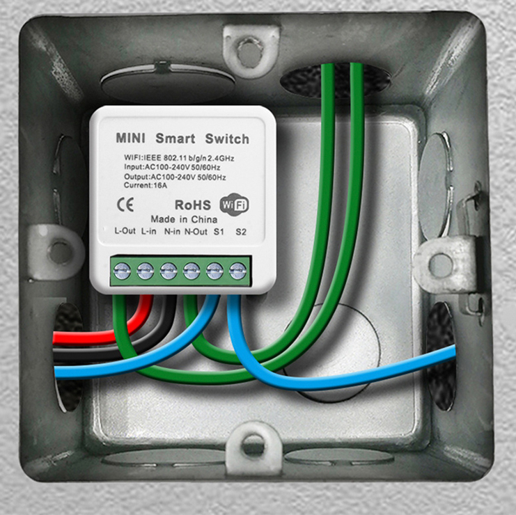 16A Tuya Ewelink Zigbee WIFI Mini Clever Lichtschalter DIY 2-Wege-Fernbedienungsschalter mit Alexa Alice Google Heimat Clever Leben