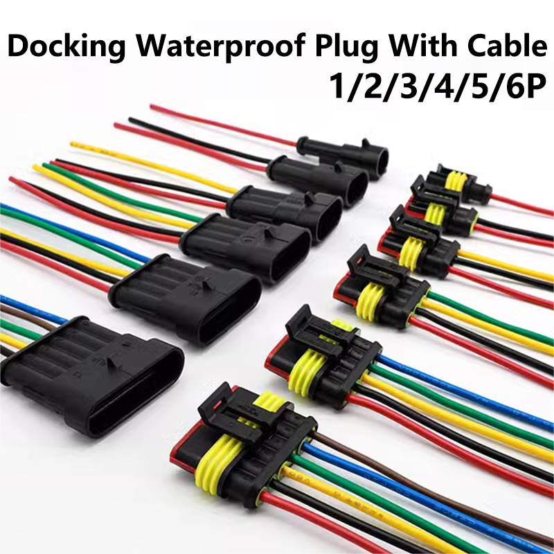 5 conjuntos amp 1p 2p 3p 4p 5p 6p maneira à prova dwaterproof água elétrica auto macho fêmea conector plug com chicote de cabo de fio para carro motocicleta