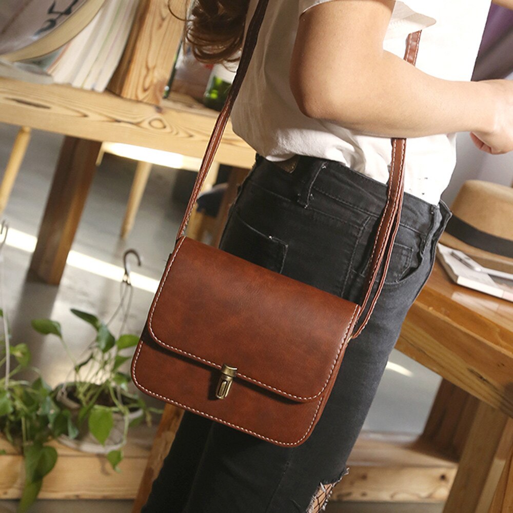 25#Popular Convenience Easy shopping Women Lady Leather Satchel Handbag Shoulder Tote Messenger Crossbody Bag: Brown