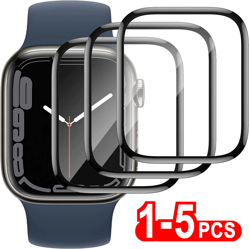 9D gebogenes weiches gehärtetes Glas für Apfel Uhr Ultra 9 8 7 Displayschutzfolie für iWatch Serie 49 mm 45 mm 41 mm 44 mm 40 mm 42 mm 38 mm