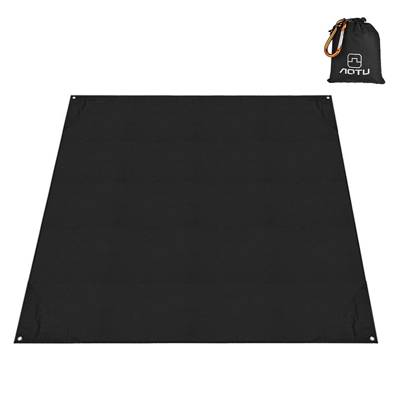 Ultralight Folding Pocket Mat Vochtbestendig Strand Picknickkleed Camping Footprint Outdoor Tent Tarp Compact Lichtgewicht Multifunct: Black