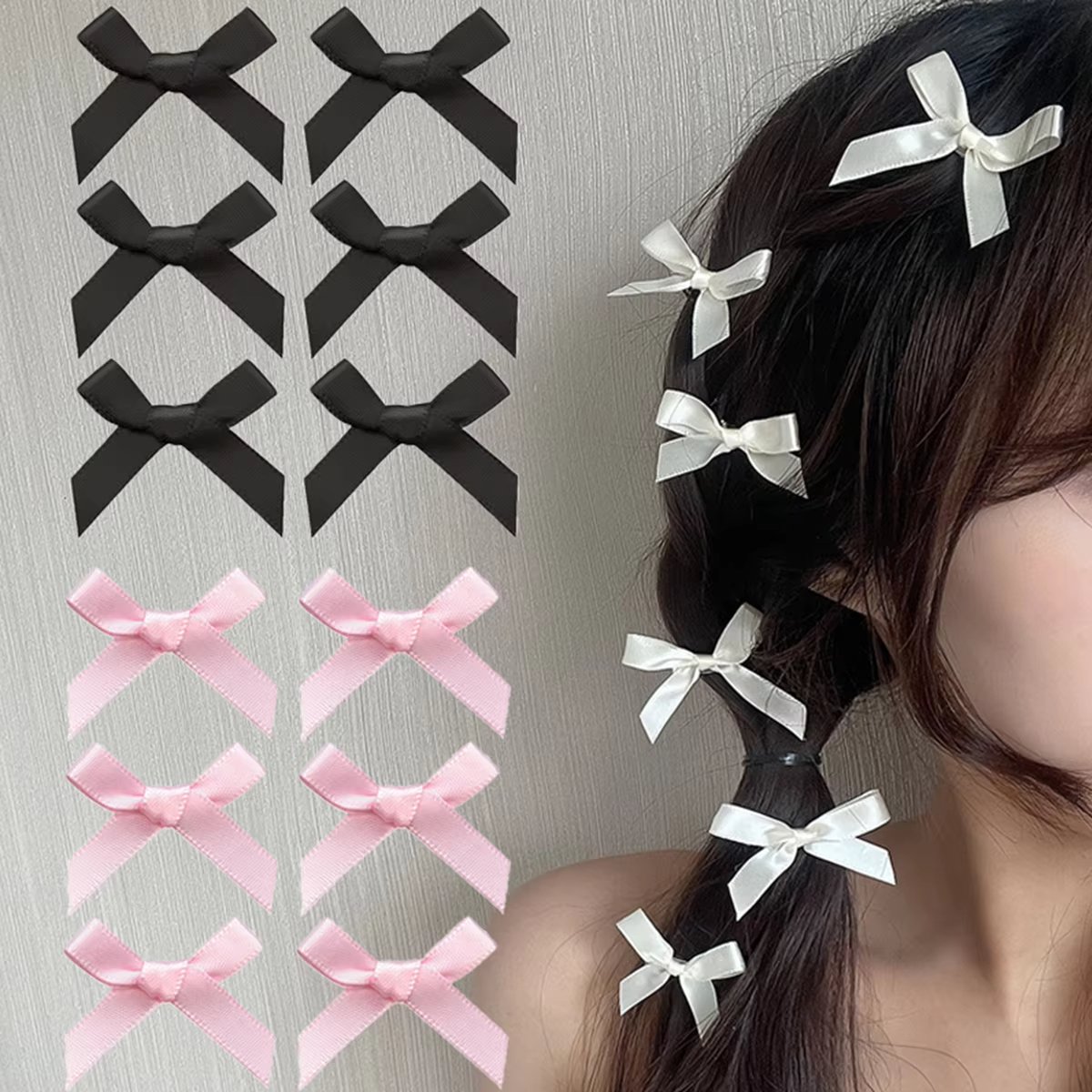 Conjunto de 18 peças de acessórios para cabelo femininos, fitas coloridas, arcos, grampos de cabelo, elegantes, doces e fofos, tiras de garra de cabelo, renda el