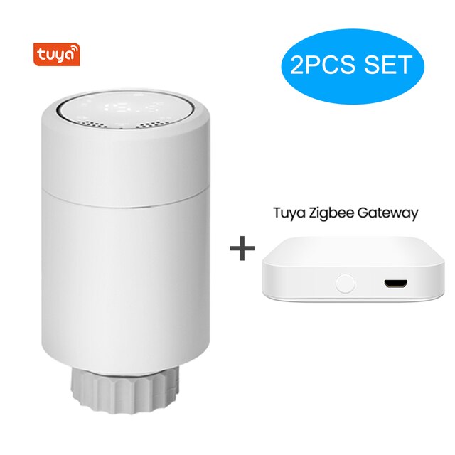 Hapythda Zigbee 3.0 – actionneur de radiateur intelligent, thermostat Programmable Tuya, vanne TRV, contrôleur de température Via Alexa: 2PCS White As Pic