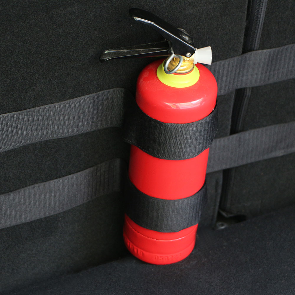 Zlord bil interiør 4 stk / sæt bil bagagerum brandslukker holder nylon bar rem sikkerhedsbeskyttelsessæt til c-hr