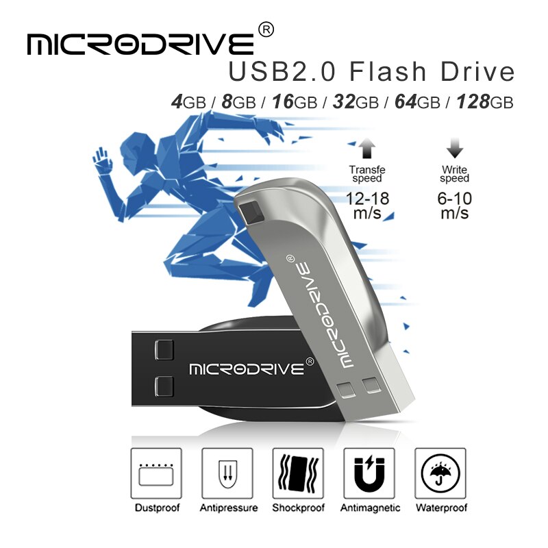 Przenośny metalowa pamięć USB Flash 128GB 64GB wysokiej prędkości 32GB Pen Drive 16GB 8GB 2.0 pamięć USB pendrive