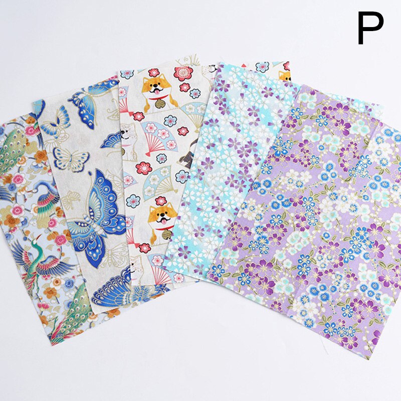 5 pçs estilo japonês tecido de pano algodão retalhos bebê acolchoado roupa costura artesanato diy material bordado acessório: P