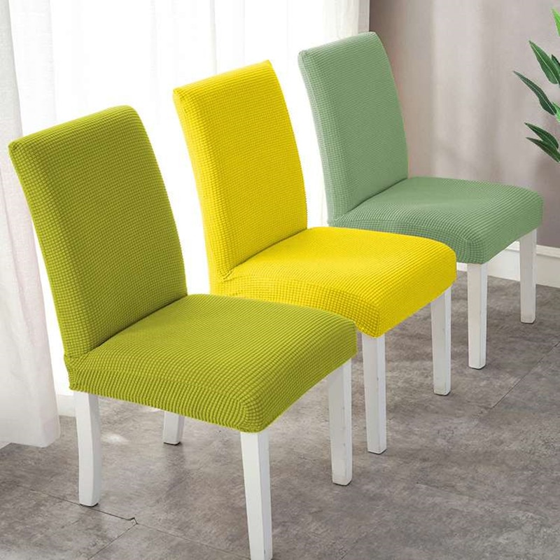 Einfarbig Stuhl Abdeckung Gestrickte stoff Stretch Elastische Hussen Stuhl Abdeckungen Für Esszimmer Küche Hochzeit Bankett Hotel