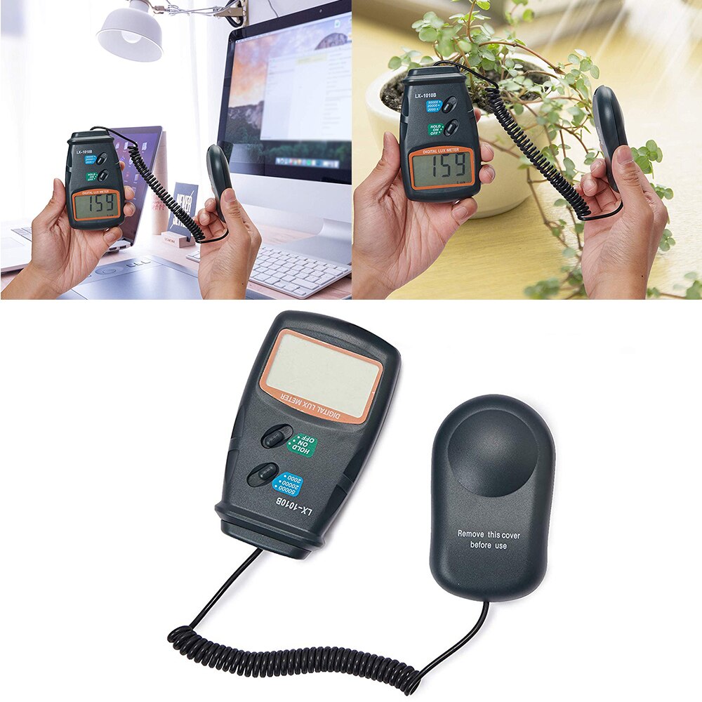 Digital Light Meter 3 Range LX-1010B Digital Meter/Digital Illuminance Meter 0 - 50000 Lux Photometer Exposure Remote Control