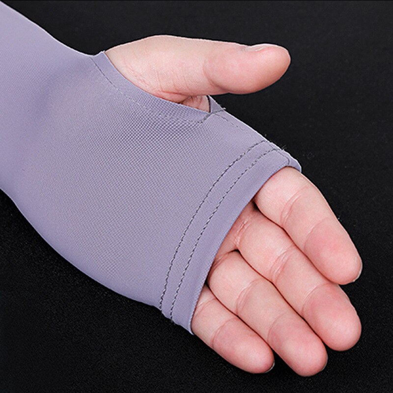 Manga de protección solar de seda de hielo para ciclismo y pesca al aire libre, manga transpirable anti ultravioleta para brazo, estilo largo para hombres y mujeres