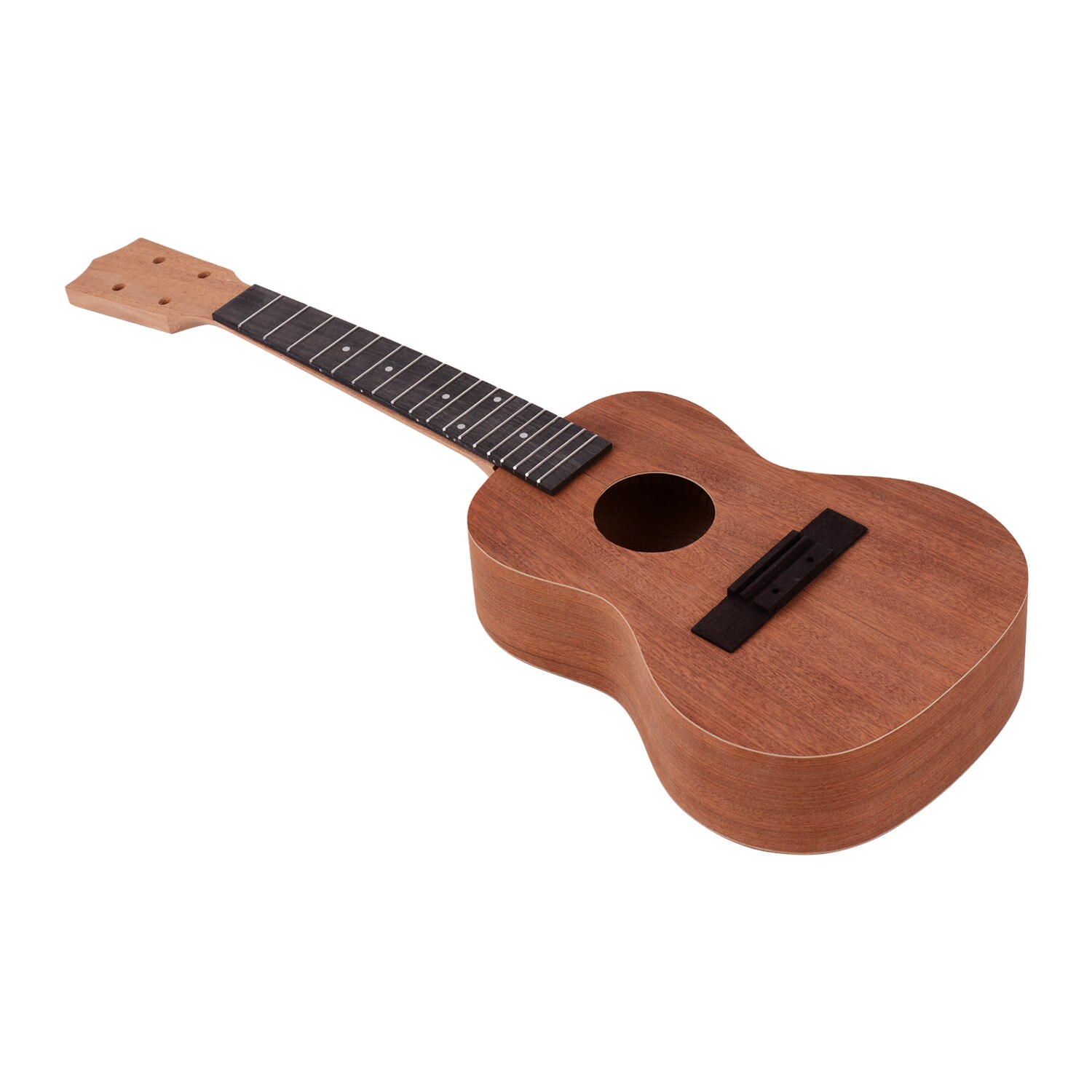 ammoon 23 Inch Unfinished DIY Ukulele Kit Ukelele Plywood Body Okoume Solid Wood Uke Neck Open Style String Tuners ukulele