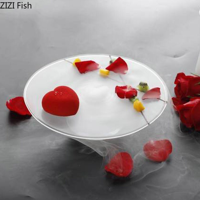 Piatto di vetro trasparente piatto di ghiaccio secco ristorante giapponese piatto di Sushi tè pomeridiano piatto da dolce cucina domestica stoviglie in vetro