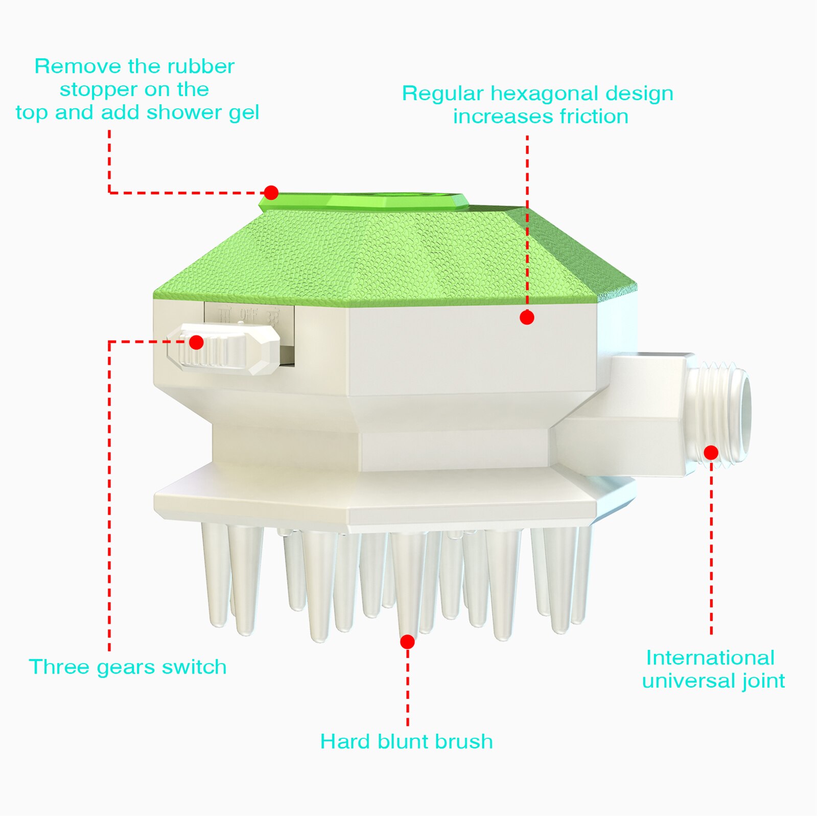 Pet Shower Sprayer Dog Shower Nozzle Handheld Dog Grooming Comb Sprayer Brush Hose Attachment Dog Bathing Tool