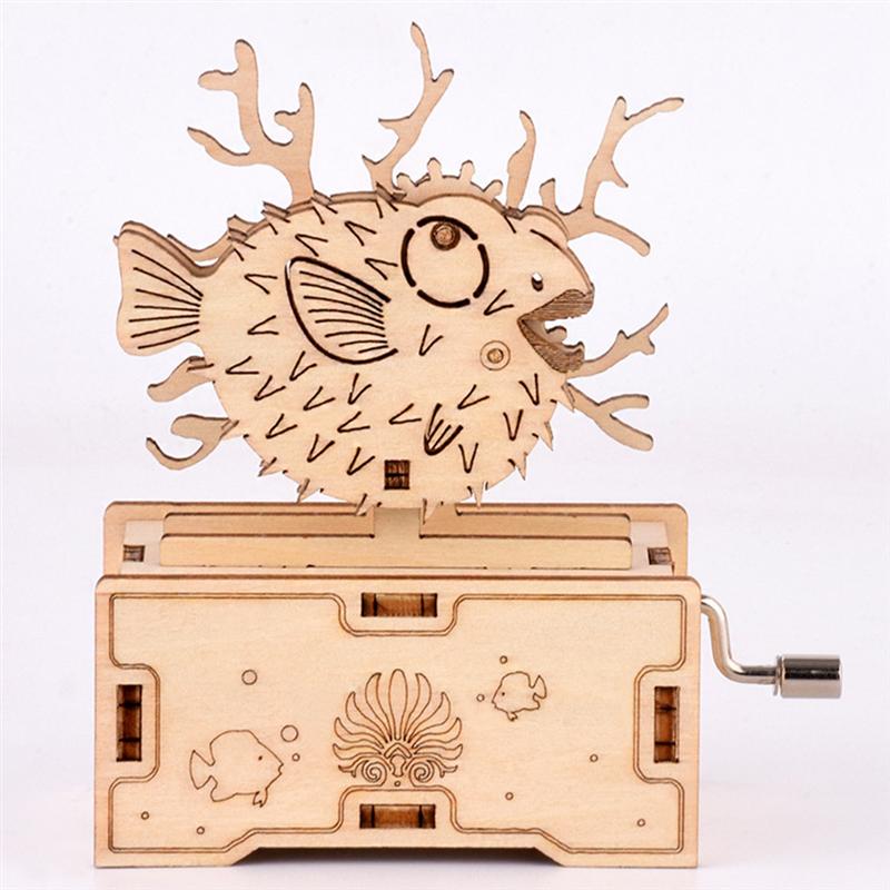 1 Set Animal Shaped DIY Music Box Assembly Music Box DIY Music Box Puzzle Wooden Hand Shake Music Box Assembly Model Toy