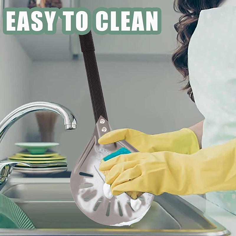 Pizza Turning Peel,7 Inch Round Aluminum Perforated Pizza Peel with Metal Handle Pizza Paddle,Pizza Oven Accessories