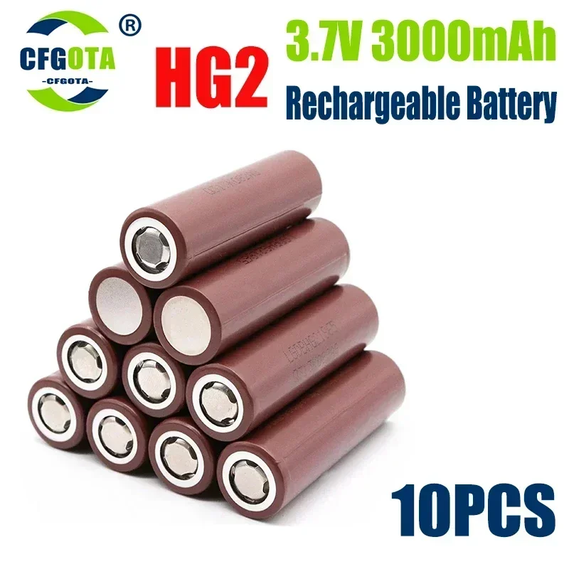 HG2 18650 3000mAh Battery 3.7V 30a High Discharge 18650 Rechargeable Batteries for HG2 18650 Flashlight Tools Battery: Orange