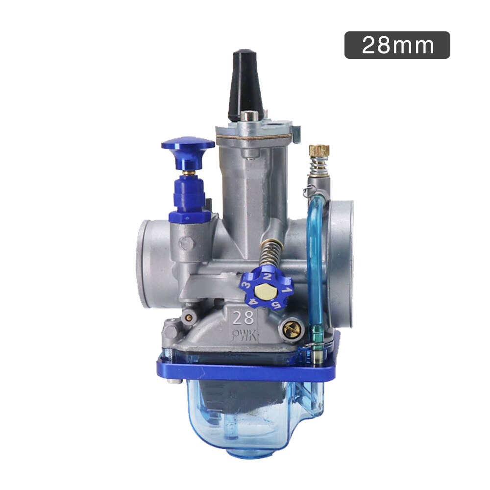 ZSDTRP-carburador para motocicleta Keihin Power Jet PWK, cubierta transparente azul, para 28, 30, 32, 34mm, 2T, 4T: 28mm PWK III